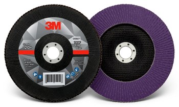 3M 769F Tipo 29 Recubierto Óxido de aluminio cerámico Disco de Aletas - Diámetro 7 pulg. - Agujero Central 7/8 pulg. - 05927