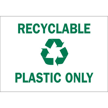 Imágen de Brady B-302 Poliéster Rectángulo Blanco Inglés Letrero de reciclaje y medioambiente 86007 (Imagen principal del producto)