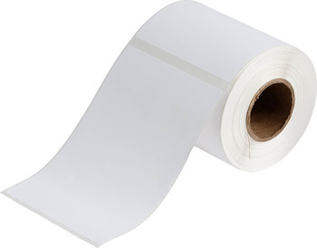 Brady BradyJet J20-262-2569 Rollo de etiquetas imprimibles de inyección de tinta - 4.13 pulg. x 6.10 pulg. - Poliéster - Blanco - B-2569