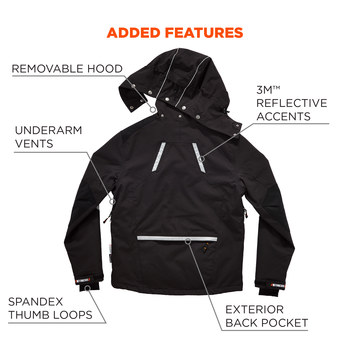 Ergodyne N-Ferno 6466 Chaqueta para condiciones frías 41114 - tamaño Grande - Nailon - Negro