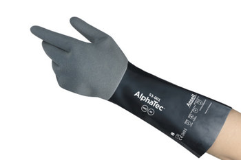 Ansell AlphaTec ANSELL GRIP™ 53-001 Negro 9 Neopreno Apoyado Guantes resistentes a productos químicos - acabado Áspero - Longitud 13 pulg. - 076490-09721