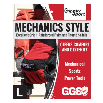 Global Glove Gripster Sport Rojo/negro Mediano Cuero sintético Cuero sintético Guantes de trabajo - Pulgar reforzado - 856187-00143
