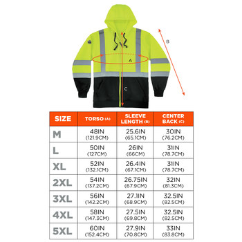 Ergodyne GloWear 8372 Sudadera para condiciones frías 21844 - tamaño Grande - Poliéster - Lima