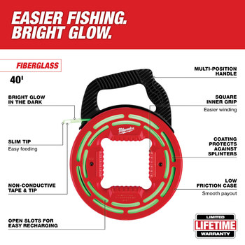Cinta luminosa para peces - Fibra de vidrio - Negro/Rojo - 48-22-4184