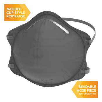Ansell KleenGuard 3300, RA3316 N95 Copa moldeada Respirador de partículas 54629 - tamaño Estándar - Gris