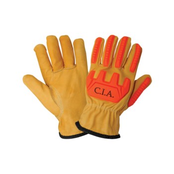 Global Glove CIA3200 Amarillo/naranja Grande Cuero Grano Cuero vacuno Guante resistente a cortes - cia3200 lg