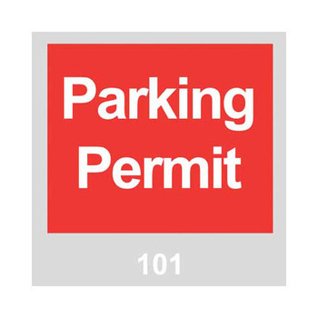Imágen de Brady Rojo/blanco sobre gris Cuadrado Vinilo Ventana 96234 Etiqueta de permiso de estacionamiento (Imagen principal del producto)