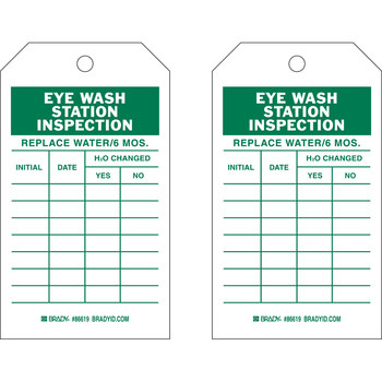 Imágen de Brady Verde sobre blanco Laminado, Ojal de metal, Escribible Poliéster Lavado de ojos 86619 Etiqueta de lavado de ojos (Imagen principal del producto)