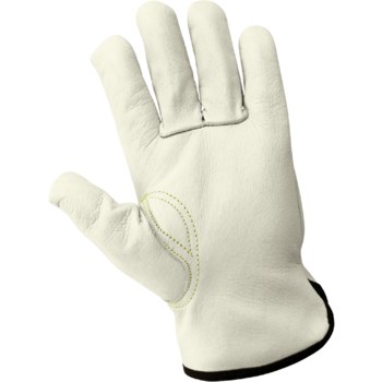Global Glove Mediano Cuero Grano Cuero vacuno Cuero Guantes de trabajo - Pulgar montado - Grado Premium - 856187-00123