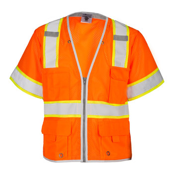 Imágen de ML Kishigo Premium Brilliant Series Naranja Grande Poliéster Malla Chaleco de alta visibilidad (Imagen principal del producto)