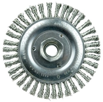 Weiler Vortec Pro 36296 Cepillo de rueda - Anudado - Circular trenzado Acero inoxidable cerda