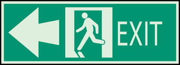 Imágen de Brady Bradyglo B-347 Poliéster/poliestireno Rectángulo Verde Inglés Letrero de salida 90922 (Imagen principal del producto)