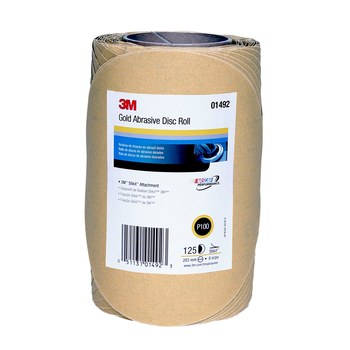3M Stikit 01492 Rollo de discos PSA - 8 pulg. - P100 - Grueso - Óxido de aluminio