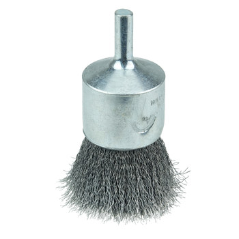 Weiler Wolverine Acero Cepillo de copa - Accesorio Vástago sin rosca - Diámetro 1 pulg. - Diámetro de la cerda 0.006 pulg. - 36284