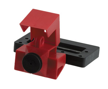 Brady Rojo Nailon reforzado con fibra de vidrio/Polipropileno Dispositivo de bloqueo de disyuntor 65321 - Altura 1.1 pulg. - 754476-65321