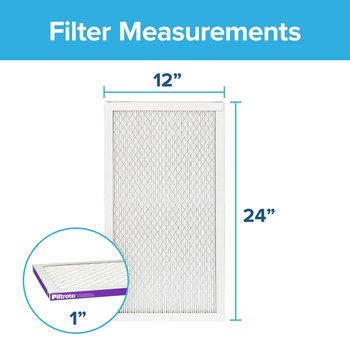 3M Filtrete Alérgenos, bacterias y virus 12 pulg. x 24 pulg. x 1 pulg. 2020-4 MERV 12, 1500 MPR Filtro de aire - 02020
