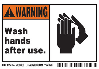 Imágen de Brady Negro/Naranja sobre blanco Rectángulo Poliéster 86838 Etiqueta de saneamiento (Imagen principal del producto)