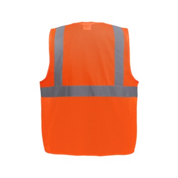 Global Glove FrogWear HV Chaleco de seguridad de alta visibilidad GLO-270-LG - tamaño Grande - Malla Poliéster - Naranja de alta visibilidad - ANSI clase 2, tipo R - glo-270 lg