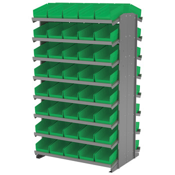 Imagen de Akro-mils APRD130 800 lb Verde Gris Revestido en polvo Acero 16 ga Doble cara Bastidor fijo (Imagen principal del producto)