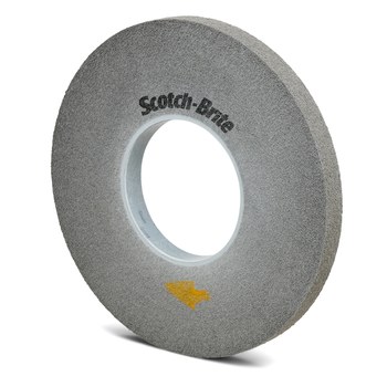 3M Scotch-Brite Convoluto Carburo de silicio Duro Rueda de desbaste - Fina grado - Accesorio Eje - Diámetro 10 pulg. - Agujero Central 5 pulg. - Grosor 1 pulg. - 94923