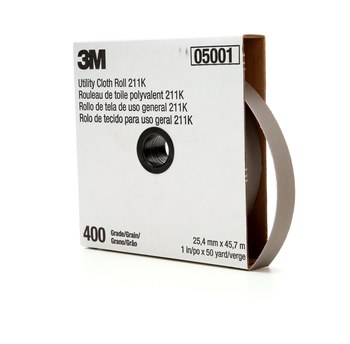 3M Rollo 05001 - 1 pulg. x 50 yd - Óxido de aluminio - 400 - Súper fino