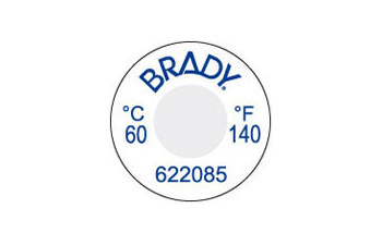 Imágen de Brady Azul sobre blanco Poliéster TIL-1-82C/180F-diá. Etiqueta indicadora de temperatura (Imagen principal del producto)