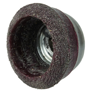 Weiler Polyflex Acero Cepillo de copa - Accesorio Eje roscado - Diámetro 3-1/2 pulg - Agujero Central 5/8 in-11 UNC - Diámetro de la cerda 0.014 pulg. - 35406