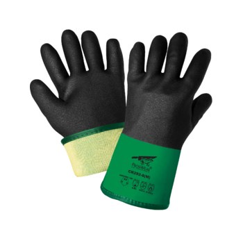Global Glove Samurai Glove Aralene CR292 Negro/Verde Grande PVC/Nitrilo Guantes resistentes a productos químicos - Longitud 12 pulg. - cr292 lg