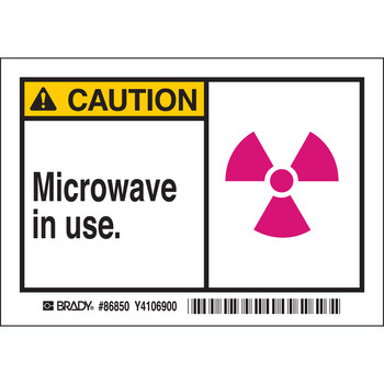 Imágen de Brady Negro/Magenta sobre amarillo Rectángulo Poliéster 86850 Etiqueta de peligro de radiación (Imagen principal del producto)