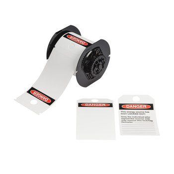 Imágen de Brady Rojo sobre blanco Exterior Poliéster Transferencia térmica B30-255-851-OSHADF Etiquetas predimensionadas para impresoras (Imagen principal del producto)