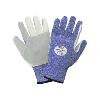 Global Glove Samurai CR900LF Azul/Blanco Grande HDPE/Cuero Grano Cuero vacuno Guantes resistentes a cortes - cr900lf lg