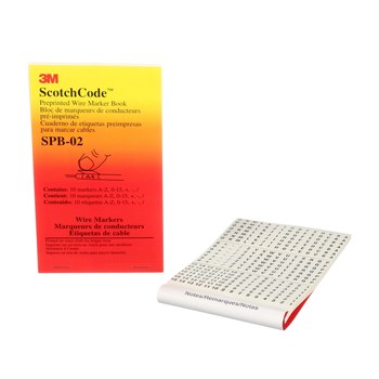3M ScotchCode SPB-02 Libro marcador de cable - Paño de vinilo - Blanco/negro