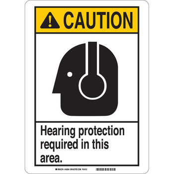 Imágen de Brady B-120 Poliéster reforzado con fibra de vidrio Rectángulo Blanco Inglés Cartel de PPE 45004 (Imagen principal del producto)