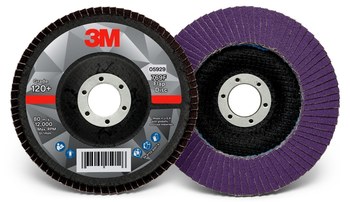 3M 769F Tipo 29 Recubierto Óxido de aluminio cerámico Disco de Aletas - Diámetro 5 pulg. - Agujero Central 7/8 pulg. - 05929