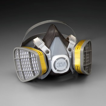 3M 5000 Series 5303 Respirador de careta de media máscara 21579 - tamaño Grande - Amarillo - Elastómero termoplástico - 4 puntos suspensión