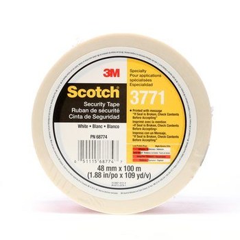 3M Scotch 3771 Rojo/blanco Cinta de sellado de caja impresa - 48 mm Anchura x 100 m Longitud - 1.9 mil Espesor - 68774