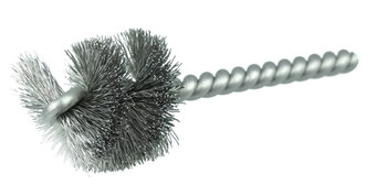 Weiler Acero inoxidable Espiral simple Cepillo en tubo - 3.5 pulg. longitud - Diámetro 1 1/8 pulg. - Diámetro de la cerda 0.008 pulg. - 21088