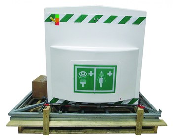 Hughes Safety Ducha del tanque de la emergencia QS1200 - 317 gal - Montaje de piso - 19174