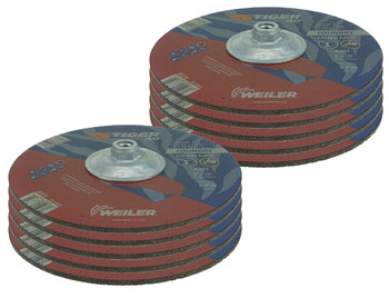 Weiler Tiger AO Rueda de desbaste con centro hundido 68375 - 9 pulg. - Óxido de aluminio - 30 - T