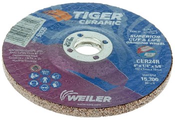 Weiler Tiger Disco esmerilador 58335 - 4 pulg. - Cerámico - 24 - R