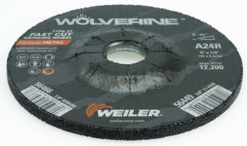 Weiler Wolverine Rueda esmeriladora de superficie 56466 - 5 pulg. - Óxido de aluminio - 24 - R
