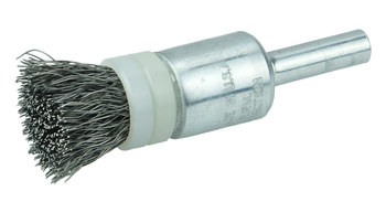 Weiler Acero inoxidable Cepillo de copa - Accesorio Eje - Diámetro 1/2 pulg. - Diámetro de la cerda 0.006 pulg. - 11110