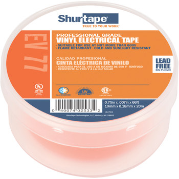 Shurtape Naranja Cinta eléctrica - 3/4 pulg. Anchura x 66 pies Longitud - 7.0 mil Espesor - shurtape 104703