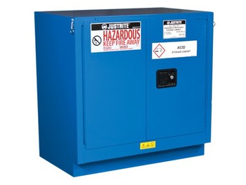 Justrite ChemCor Gabinete de almacenamiento de material peligroso Debajo del mostrador 86232821 - 22 gal - Azul real - 16499