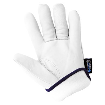 Global Glove woThunder Glove 3200GinT Blanco Grande Cuero Grano Piel de cabra Guantes para condiciones frías - Pulgar montado - Insulación Cold Keep - 3200gint lg