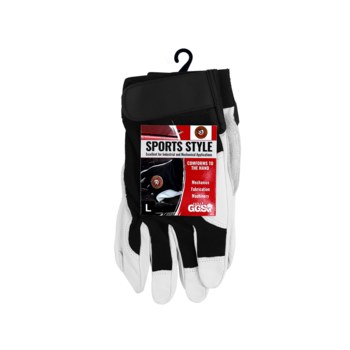 Global Glove Hot Rod h3008 Negro Grande Cuero Grano Piel de cabra Cuero Guantes de trabajo - acabado Áspero - hr3008 lg