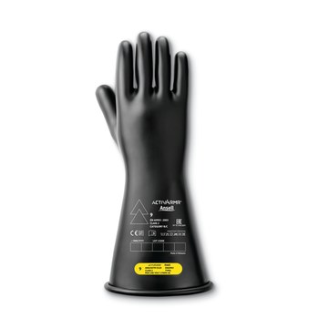 Ansell Marigold Industrial Negro 8 Látex Caucho natural Caucho natural Guantes de mecánico - Longitud 14 pulg. - 076490-13799
