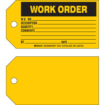 Imágen de Brady Negro sobre amarillo Ojal de metal, Escribible Cartulina 86742 Etiqueta de mantenimiento (Imagen principal del producto)