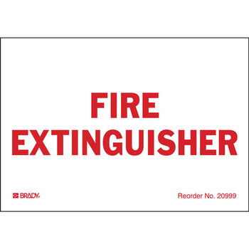Imágen de Brady Bradylite Rojo sobre blanco Etiqueta del extintor (Imagen principal del producto)
