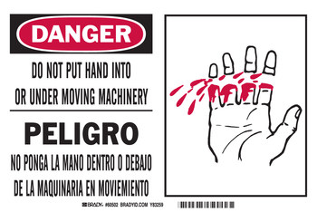Imágen de Brady B-401 Poliestireno Rectángulo Blanco Inglés/Español Cartel de seguridad del equipo 60502 (Imagen principal del producto)